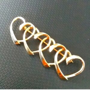 14k yellow gold heart brooch pin